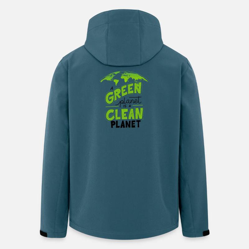 Conception écologique Green Clean Earth - Veste softshell homme en polyester recyclé Stanley/Stella - bleu pétrole foncé