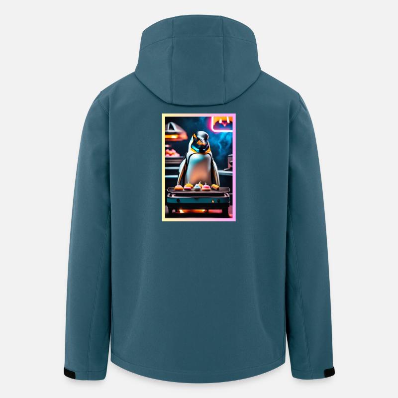 Pinguin Grillparty Neon Kuchen - Recycelte Männer Softshell-Jacke von Stanley/Stella - Dunkles Petrol