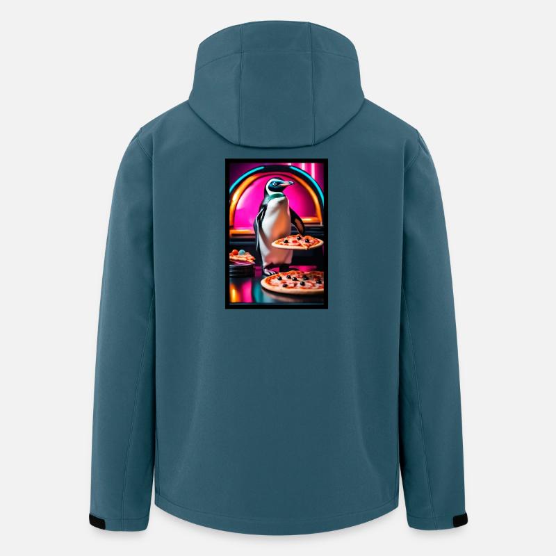 Pingouin au Pizza Neon Diner - Veste softshell homme en polyester recyclé Stanley/Stella - bleu pétrole foncé