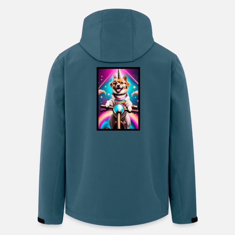 Einhorn-Corgi Neonride - Recycelte Männer Softshell-Jacke von Stanley/Stella - Dunkles Petrol