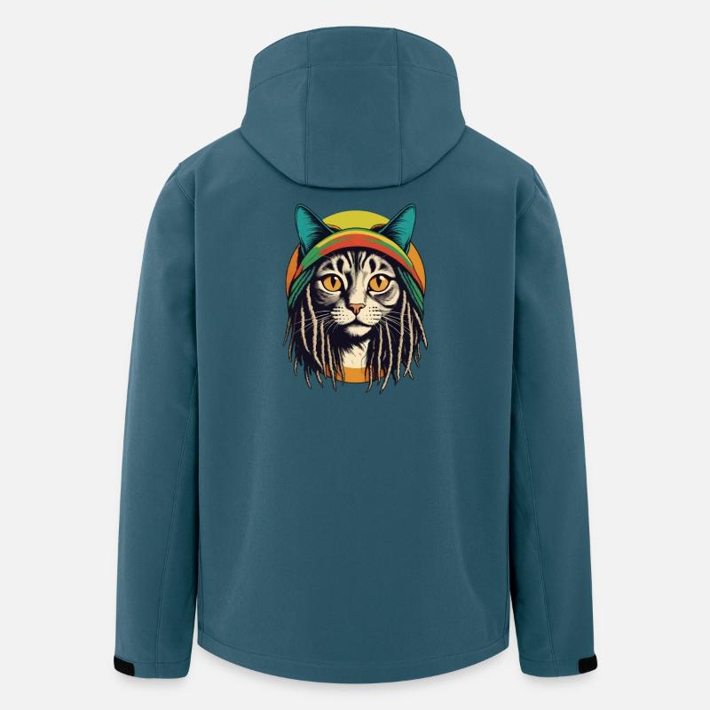 Coole Rasta-Katze - Recycelte Männer Softshell-Jacke von Stanley/Stella - Dunkles Petrol