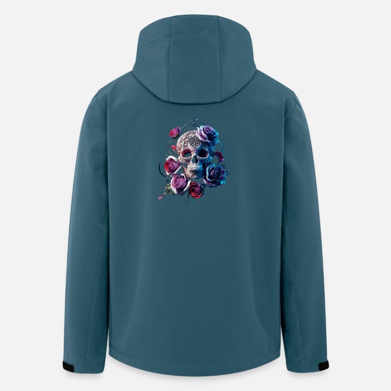 Skull and Roses - Recycelte Männer Softshell-Jacke von Stanley/Stella - Dunkles Petrol