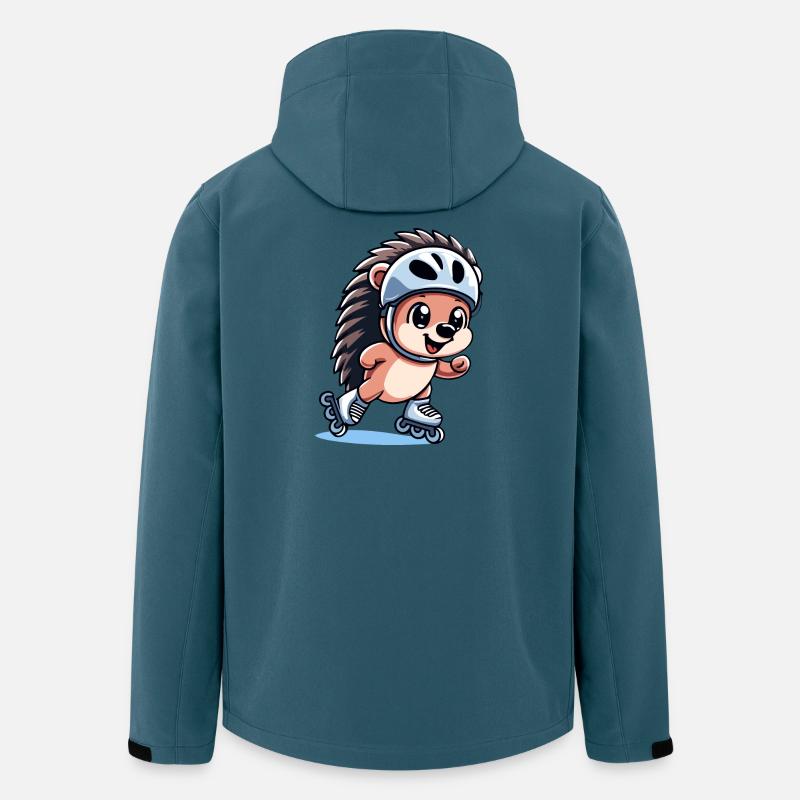 Speedy Hedgehog: Rollschuh-Champion - Recycelte Männer Softshell-Jacke von Stanley/Stella - Dunkles Petrol