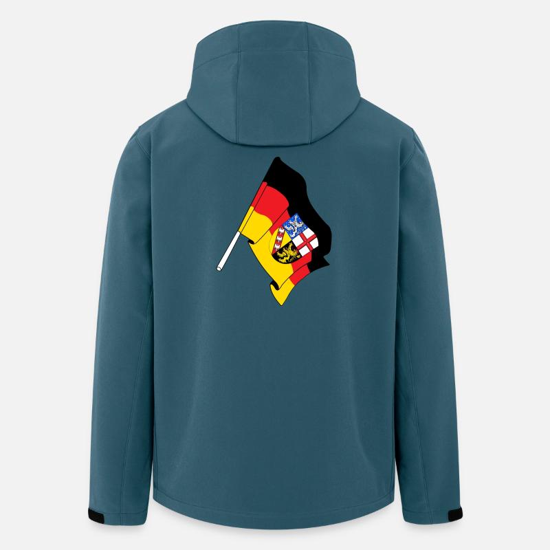 Drapeau de la Sarre - Veste softshell homme en polyester recyclé Stanley/Stella - bleu pétrole foncé