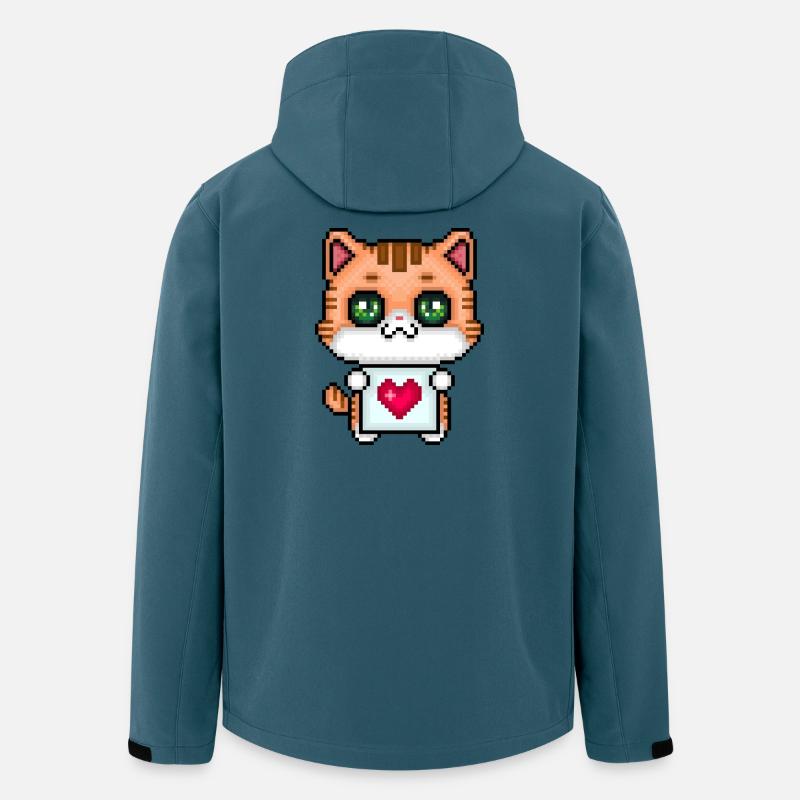 Pixelliebendes Kätzchen - Recycelte Männer Softshell-Jacke von Stanley/Stella - Dunkles Petrol