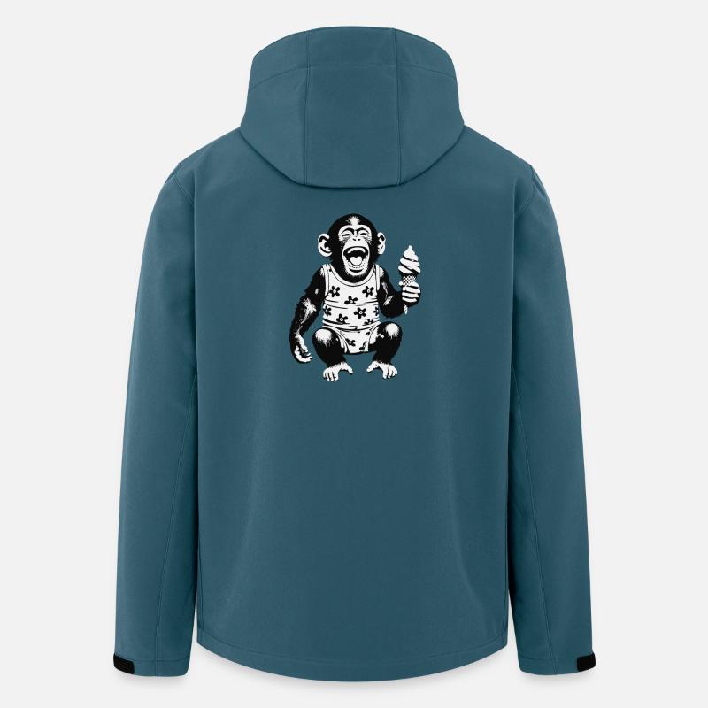 Laughing monkey with ice cream - Men’s Recycled Softshell Jacket by Stanley/Stella - stargazer