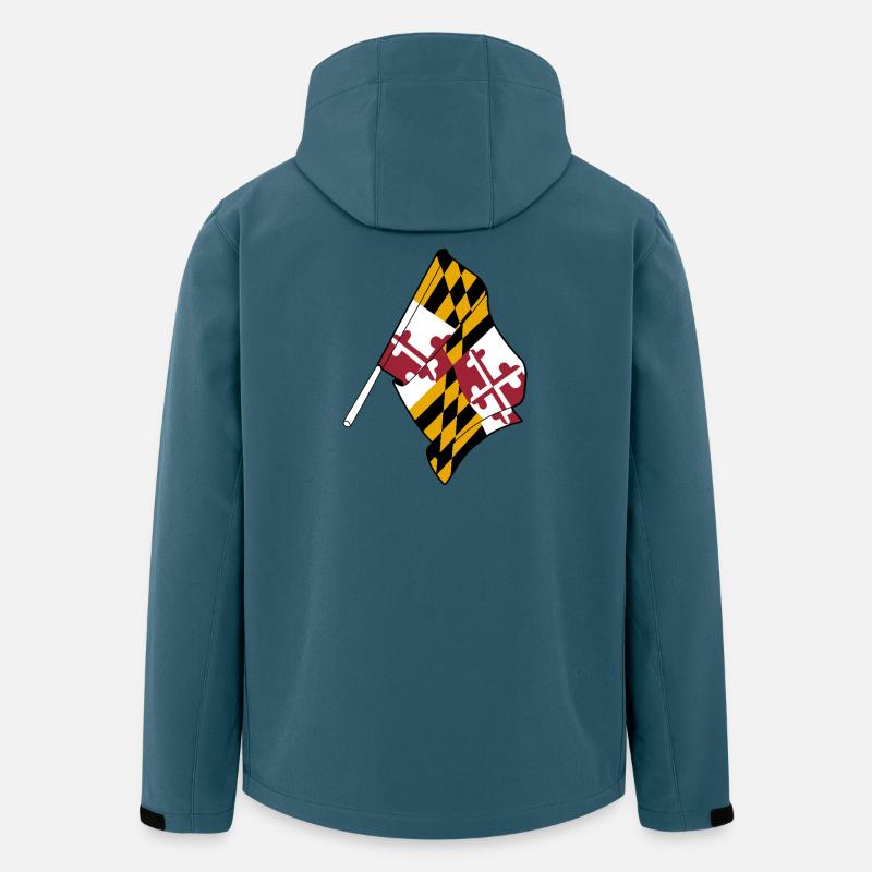 Flagge von Maryland - Recycelte Männer Softshell-Jacke von Stanley/Stella - Dunkles Petrol