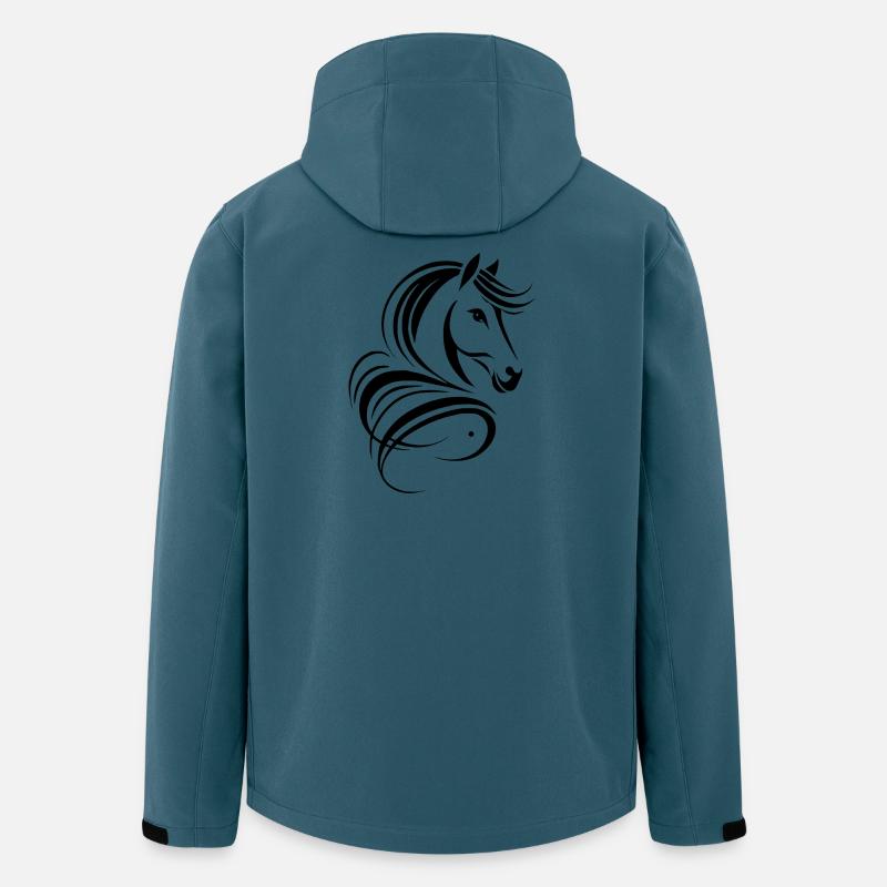 Abstrakte stilisierte Pferdezeichnung - Recycelte Männer Softshell-Jacke von Stanley/Stella - Dunkles Petrol