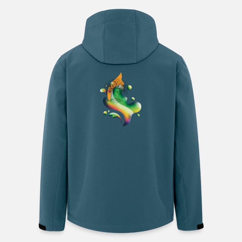 Baumgeist Regenbogenblüte - Recycelte Männer Softshell-Jacke von Stanley/Stella - Dunkles Petrol