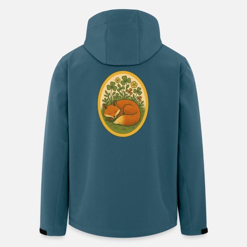 Sleeping Fox Amidst Four Leaf Clovers - Men’s Recycled Softshell Jacket by Stanley/Stella - stargazer
