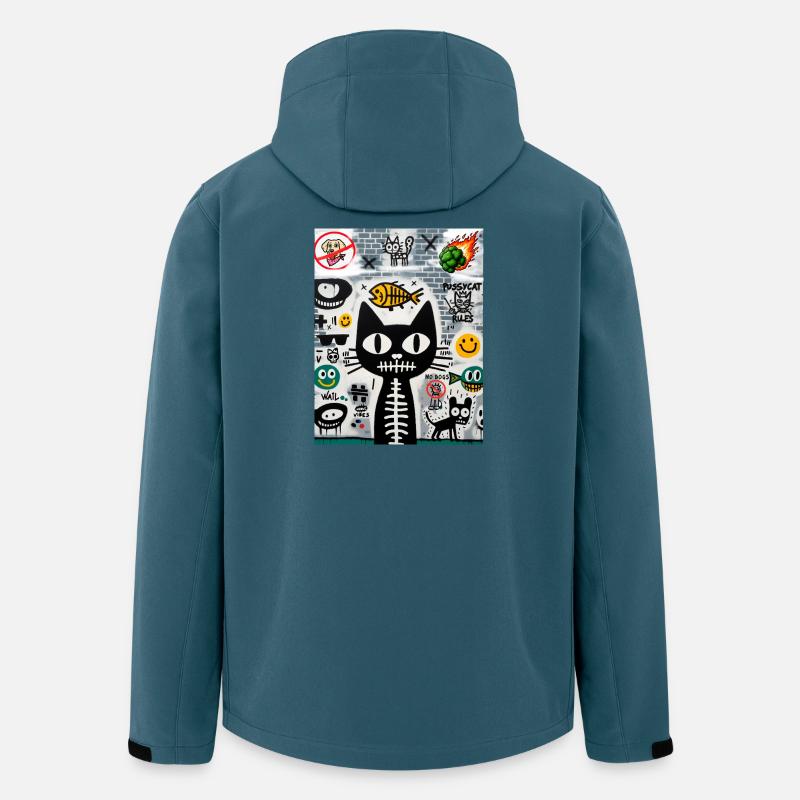 Urban Cat Wall Graffiti - Recycelte Männer Softshell-Jacke von Stanley/Stella - Dunkles Petrol