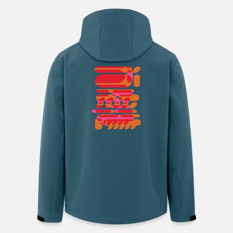 Formes graphiques abstraites dans le design techno - Veste softshell homme en polyester recyclé Stanley/Stella - bleu pétrole foncé