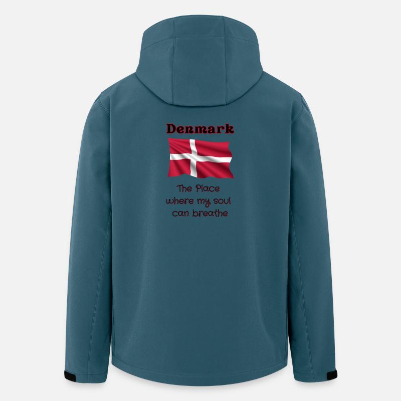 Dänemark Flagge mit Herz und Text - Recycelte Männer Softshell-Jacke von Stanley/Stella - Dunkles Petrol