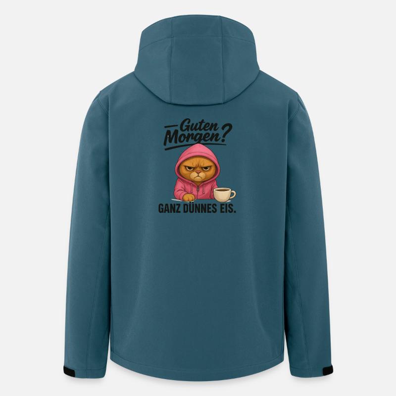 Katze ganz dünnes Eis - Recycelte Männer Softshell-Jacke von Stanley/Stella - Dunkles Petrol