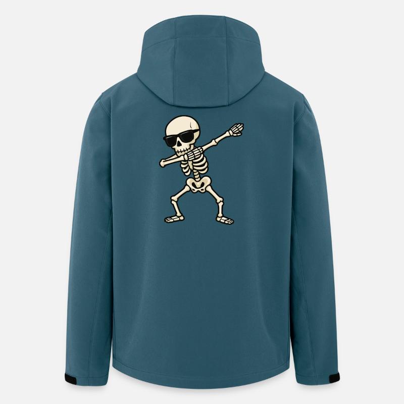 Skelett Dab mit Sonnenbrille - Recycelte Männer Softshell-Jacke von Stanley/Stella - Dunkles Petrol