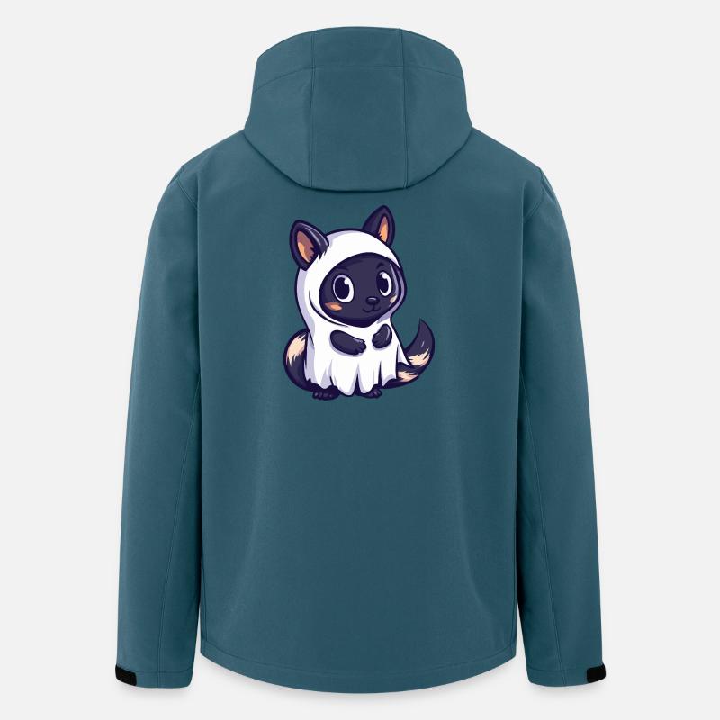 Stinktier Halloween Geist - Recycelte Männer Softshell-Jacke von Stanley/Stella - Dunkles Petrol