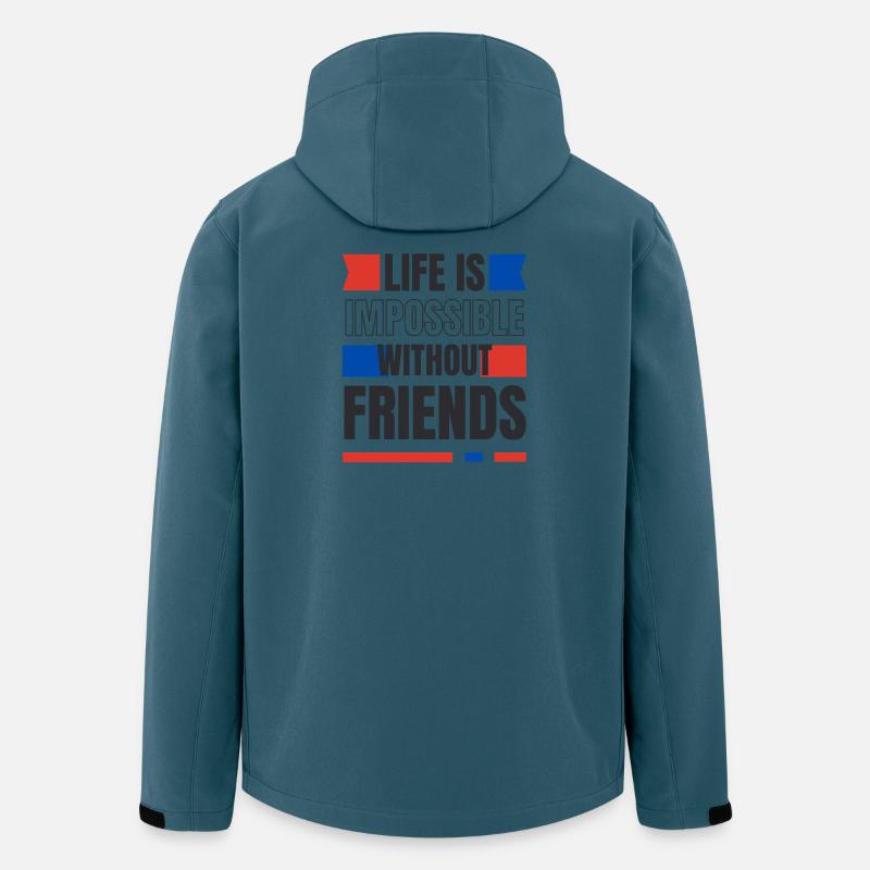 Ein Leben ohne Freunde unmöglich - Recycelte Männer Softshell-Jacke von Stanley/Stella - Dunkles Petrol