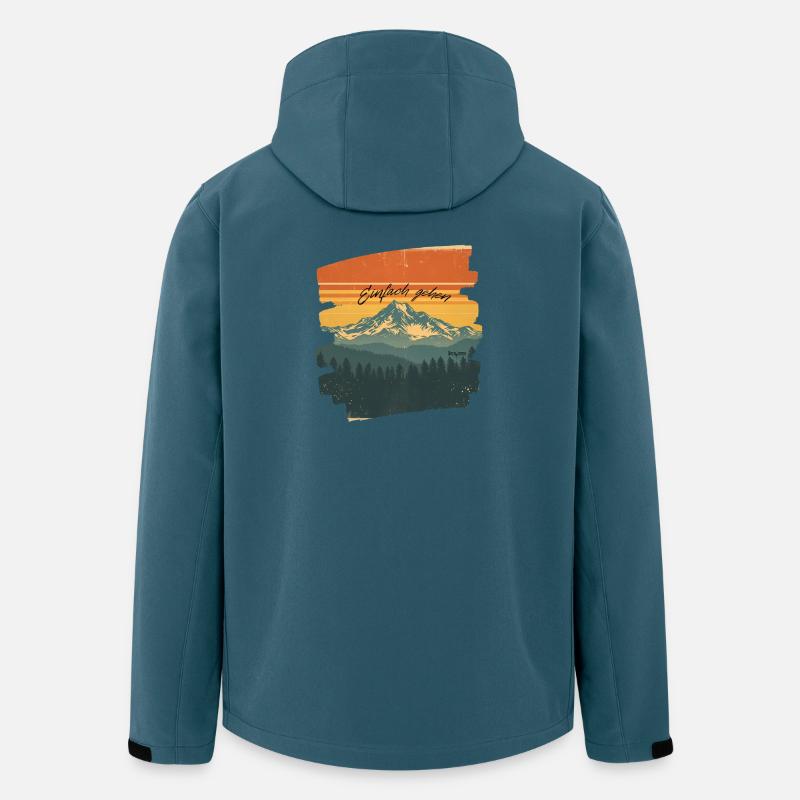 Jacaranda "Einfach gehen" Berglandschaft - Recycelte Männer Softshell-Jacke von Stanley/Stella - Dunkles Petrol