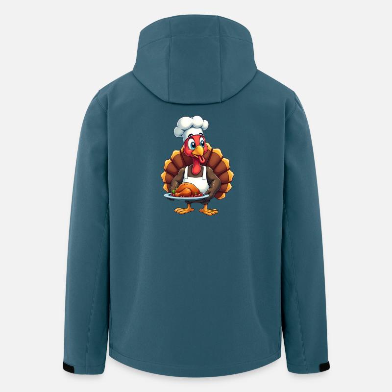 Cuisinier de dinde de Thanksgiving Thanksgiving - Veste softshell homme en polyester recyclé Stanley/Stella - bleu pétrole foncé