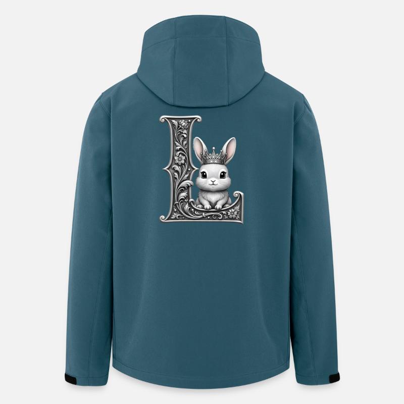 Das mit dem Buchstaben L geschmückte Kronenkaninchen - Recycelte Männer Softshell-Jacke von Stanley/Stella - Dunkles Petrol