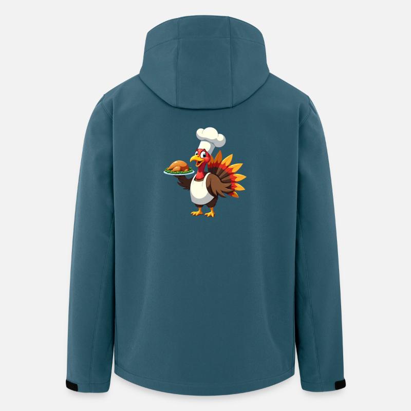Cuisinier de dinde de Thanksgiving Thanksgiving - Veste softshell homme en polyester recyclé Stanley/Stella - bleu pétrole foncé