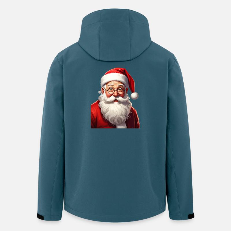 Witziger Cartoon Weihnachtsmann - Recycelte Männer Softshell-Jacke von Stanley/Stella - Dunkles Petrol