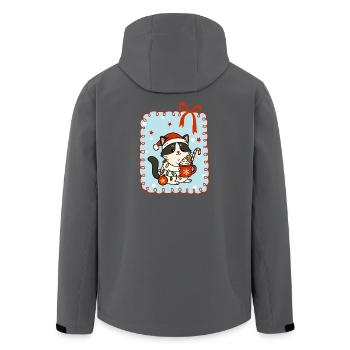 Chat à Noël - Veste softshell homme en polyester recyclé Stanley/Stella - bleu pétrole foncé - Dos - AI Model Male 185 light (185cm)