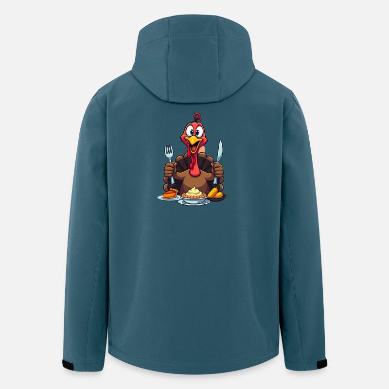 Thanksgiving Drôle Dinde de Thanksgiving - Veste softshell homme en polyester recyclé Stanley/Stella - bleu pétrole foncé