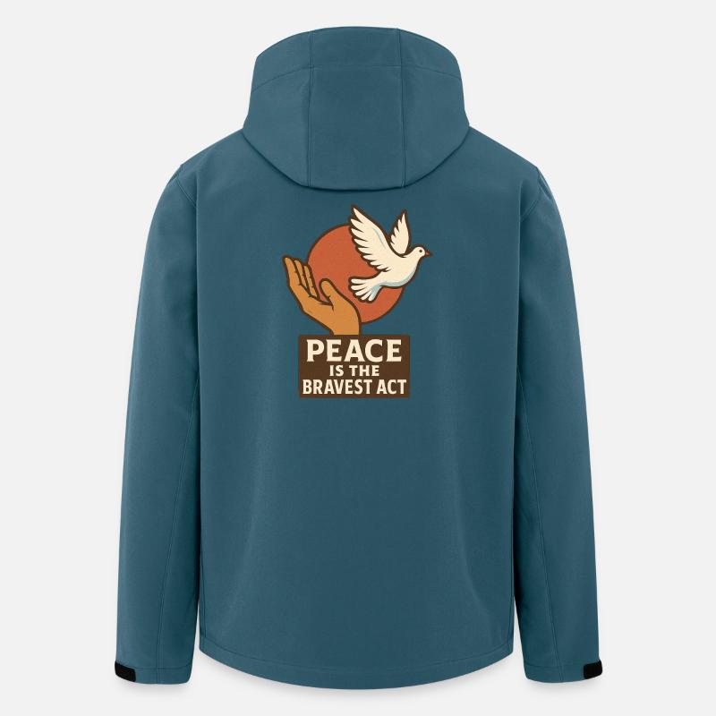 La paix comme acte de bravoure - Veste softshell homme en polyester recyclé Stanley/Stella - bleu pétrole foncé