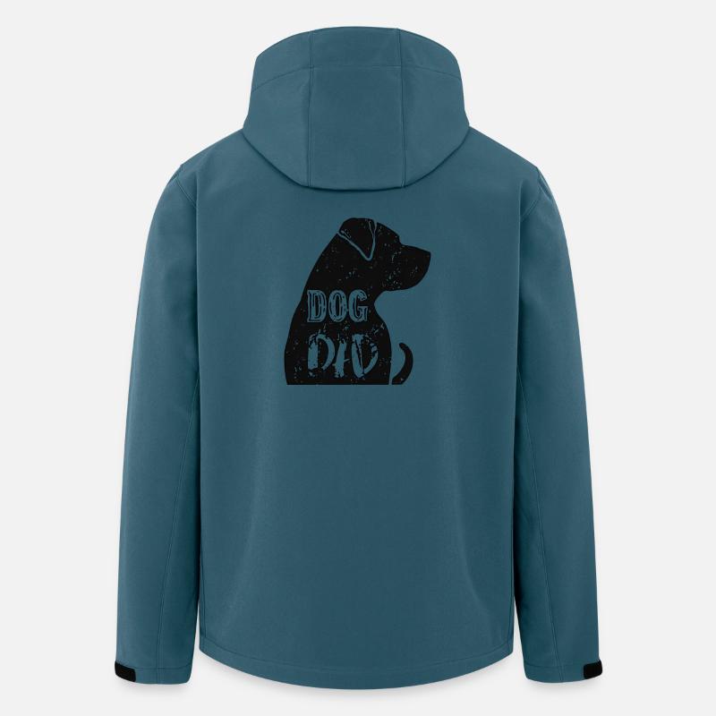Dog Dad Silhouette mit Text - Recycelte Männer Softshell-Jacke von Stanley/Stella - Dunkles Petrol