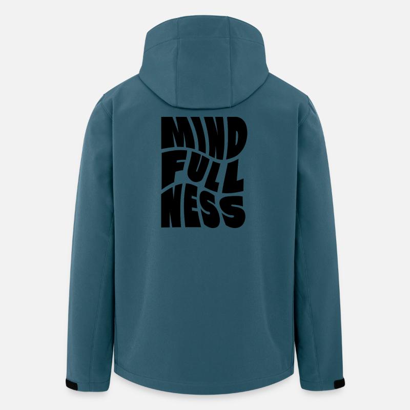 Conception de logo Mindfullness - Veste softshell homme en polyester recyclé Stanley/Stella - bleu pétrole foncé