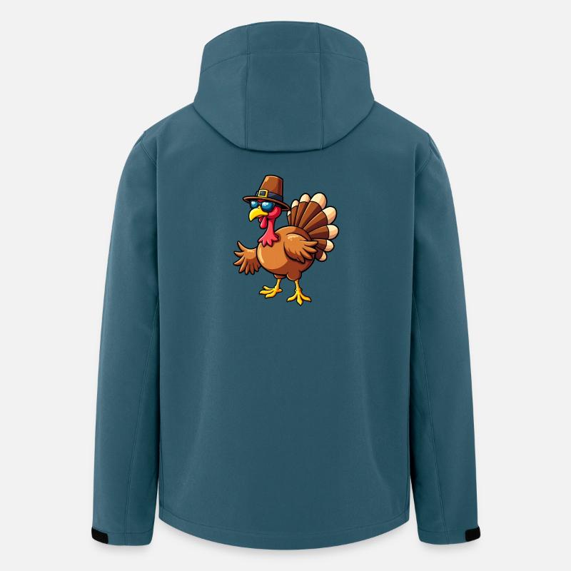 Thanksgiving Lustiger Thanksgiving Truthahn - Recycelte Männer Softshell-Jacke von Stanley/Stella - Dunkles Petrol
