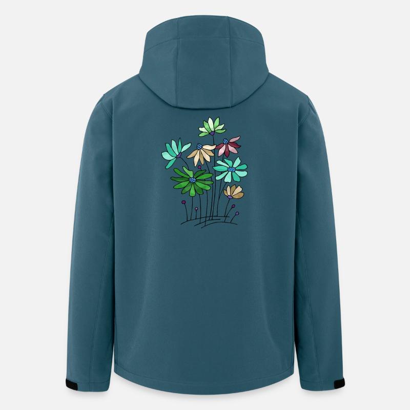 Blumen - Recycelte Männer Softshell-Jacke von Stanley/Stella - Dunkles Petrol