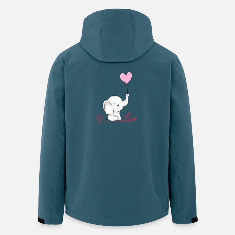 Liebeselefant mit Herzballon - Recycelte Männer Softshell-Jacke von Stanley/Stella - Dunkles Petrol