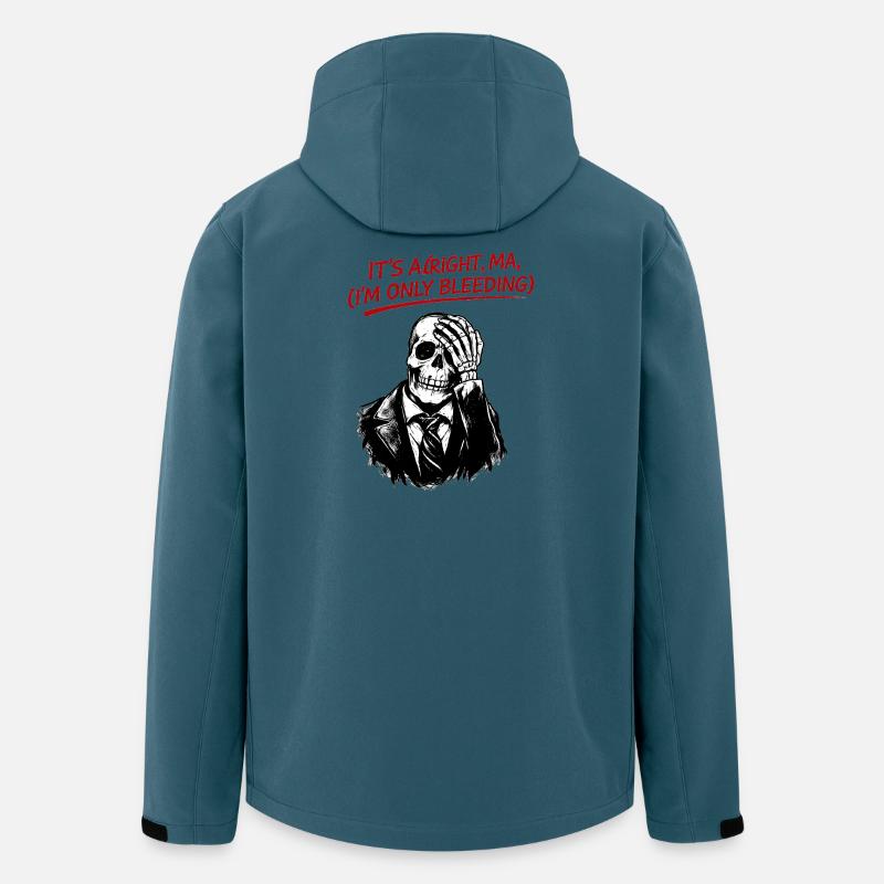 Skeleton in suit with red text - Men’s Recycled Softshell Jacket by Stanley/Stella - stargazer