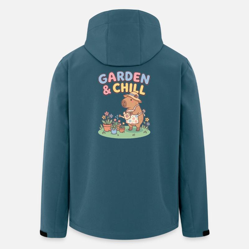 Garden & Chill Capybara Illustration - Recycelte Männer Softshell-Jacke von Stanley/Stella - Dunkles Petrol
