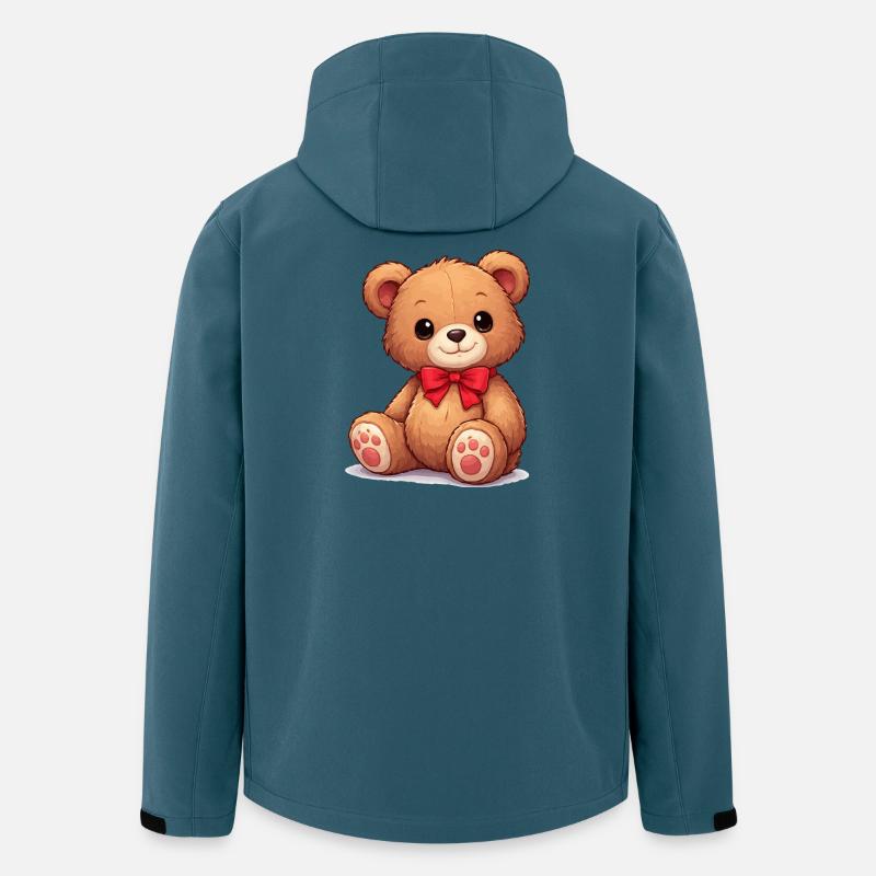 Kuschelbär mit roter Schleife - Recycelte Männer Softshell-Jacke von Stanley/Stella - Dunkles Petrol