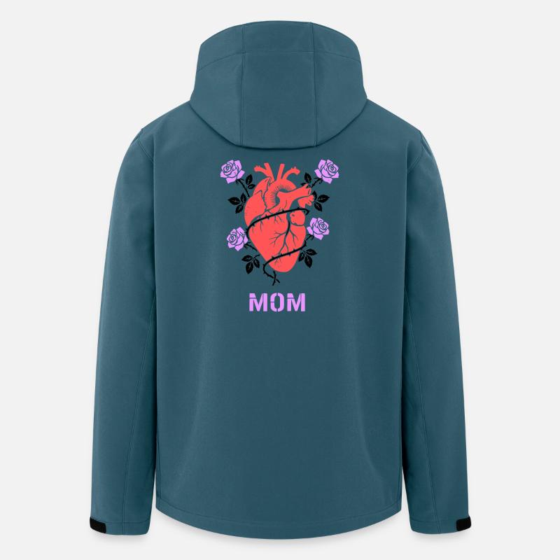 Anatomisches Herz Rosen Mom - Recycelte Männer Softshell-Jacke von Stanley/Stella - Dunkles Petrol