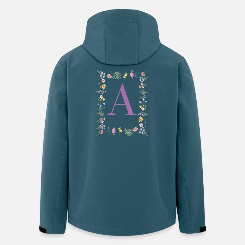Floral Initial - Recycelte Männer Softshell-Jacke von Stanley/Stella - Dunkles Petrol