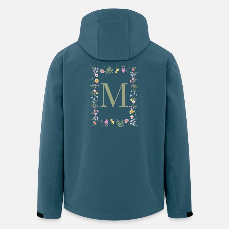 Initiale M Blumen Monogramm - Recycelte Männer Softshell-Jacke von Stanley/Stella - Dunkles Petrol