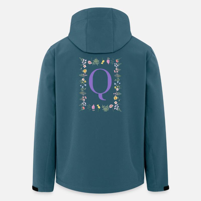 Monogramm "Q", florale Initialen - Recycelte Männer Softshell-Jacke von Stanley/Stella - Dunkles Petrol