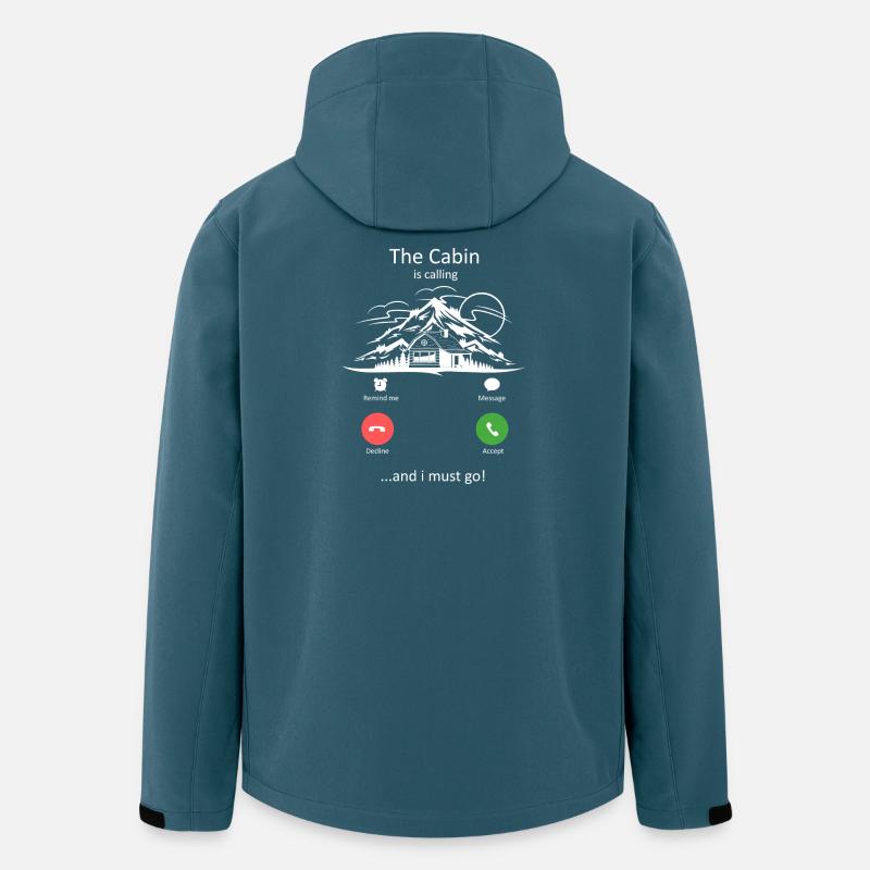 La cabane appelle Mountains Design - Veste softshell homme en polyester recyclé Stanley/Stella - bleu pétrole foncé