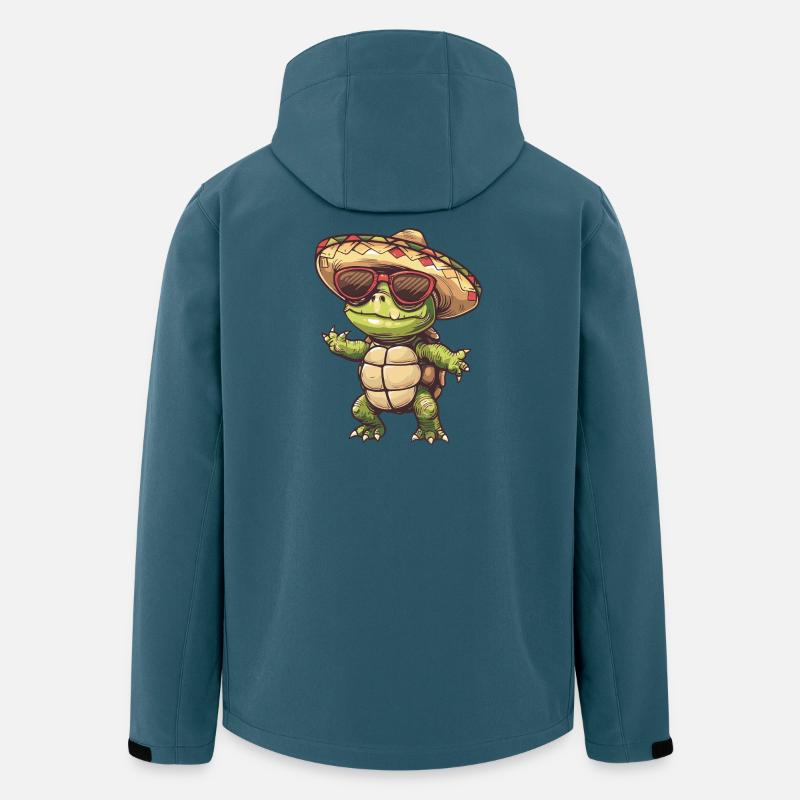 Turtle Comic Funny Sombrero - Men’s Recycled Softshell Jacket by Stanley/Stella - stargazer