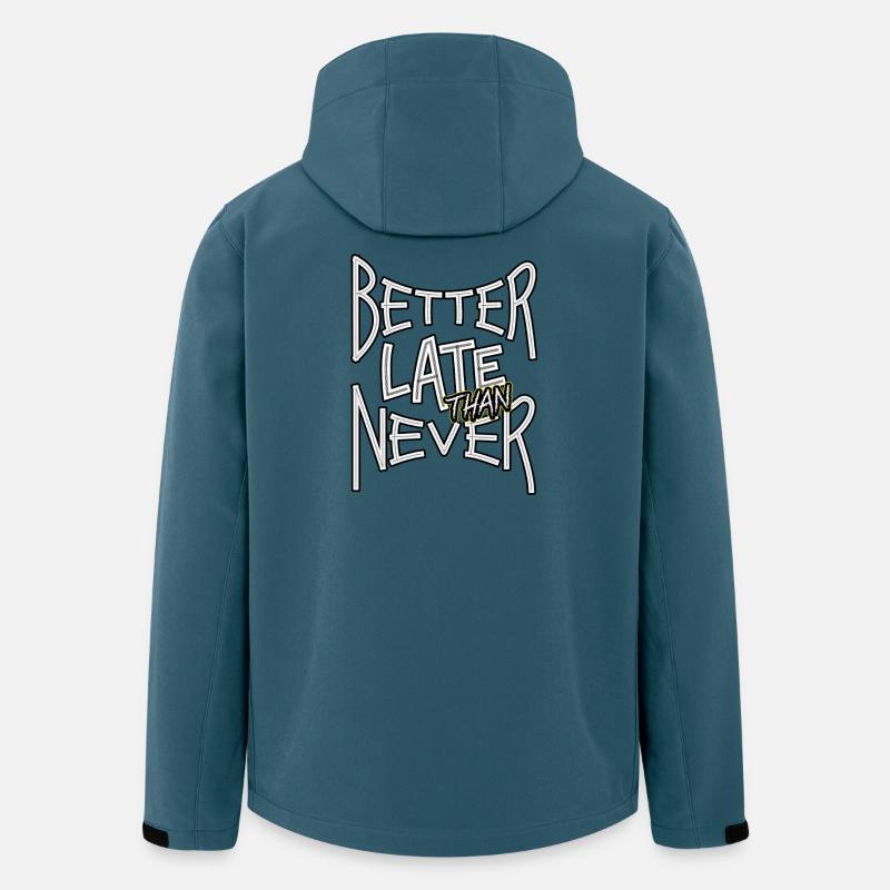 BetterLateThanNever_TextOnly - Men’s Recycled Softshell Jacket by Stanley/Stella - stargazer