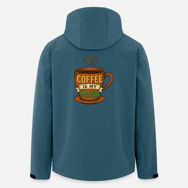 Coffee Mana Tasse Illustration - Recycelte Männer Softshell-Jacke von Stanley/Stella - Dunkles Petrol