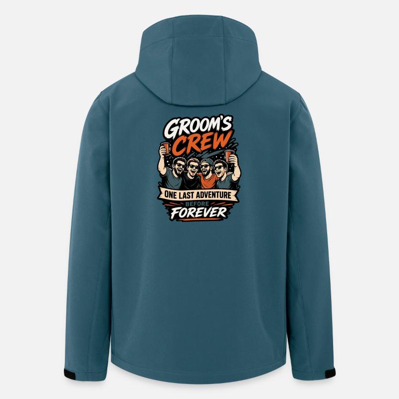 Groom Crew One Last Adventure - Men’s Recycled Softshell Jacket by Stanley/Stella - stargazer