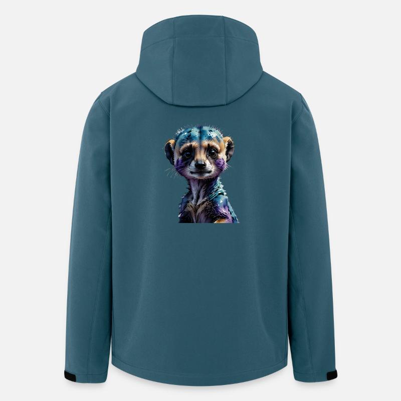 Buntes Erdmännchen Wasserfarben-Illustration - Recycelte Männer Softshell-Jacke von Stanley/Stella - Dunkles Petrol