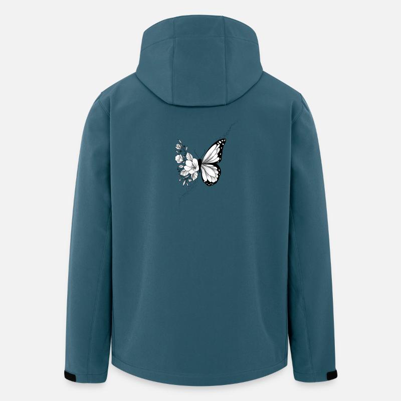 Floraler Schmetterling - Recycelte Männer Softshell-Jacke von Stanley/Stella - Dunkles Petrol
