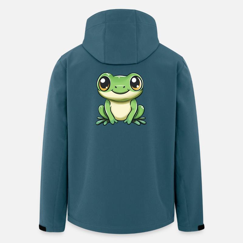 mignon grenouille - Vert - Design joyeux. - Veste softshell homme en polyester recyclé Stanley/Stella - bleu pétrole foncé