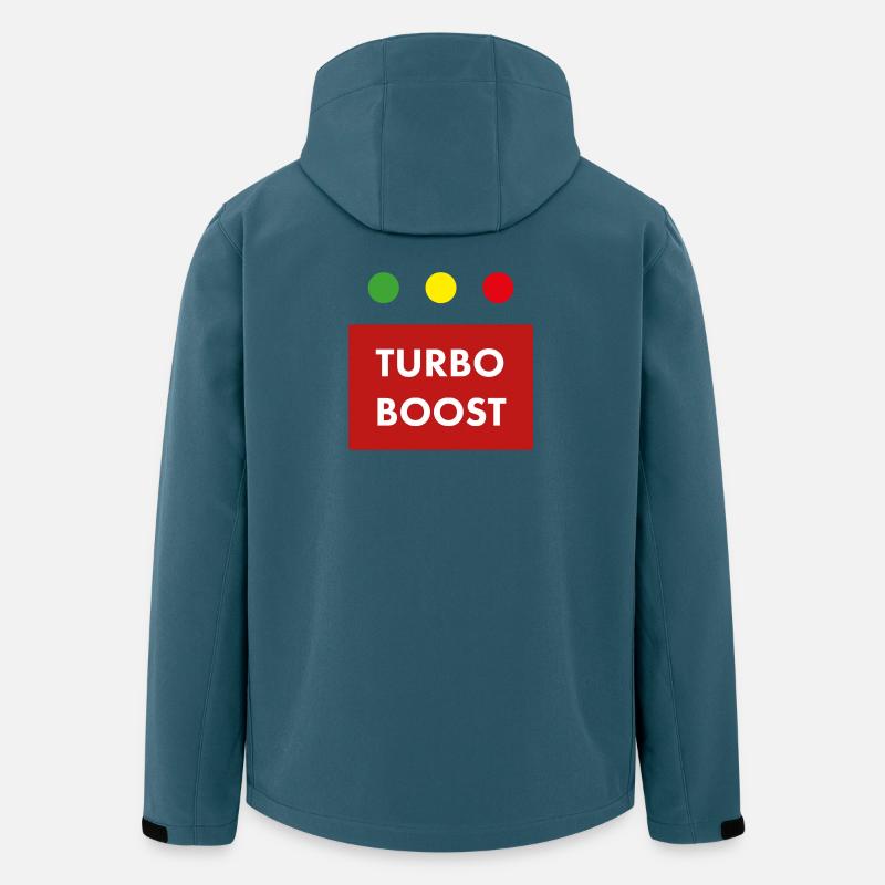 Turbo Boost Retro-Text - Recycelte Männer Softshell-Jacke von Stanley/Stella - Dunkles Petrol